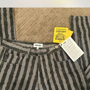 Kenzo Charcoal and Black Striped Pants